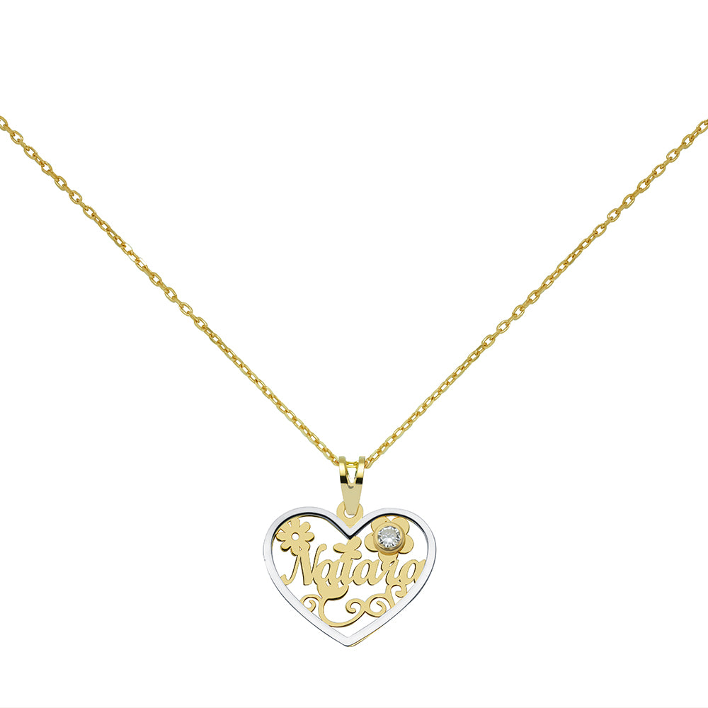 Collar Corazón Flores