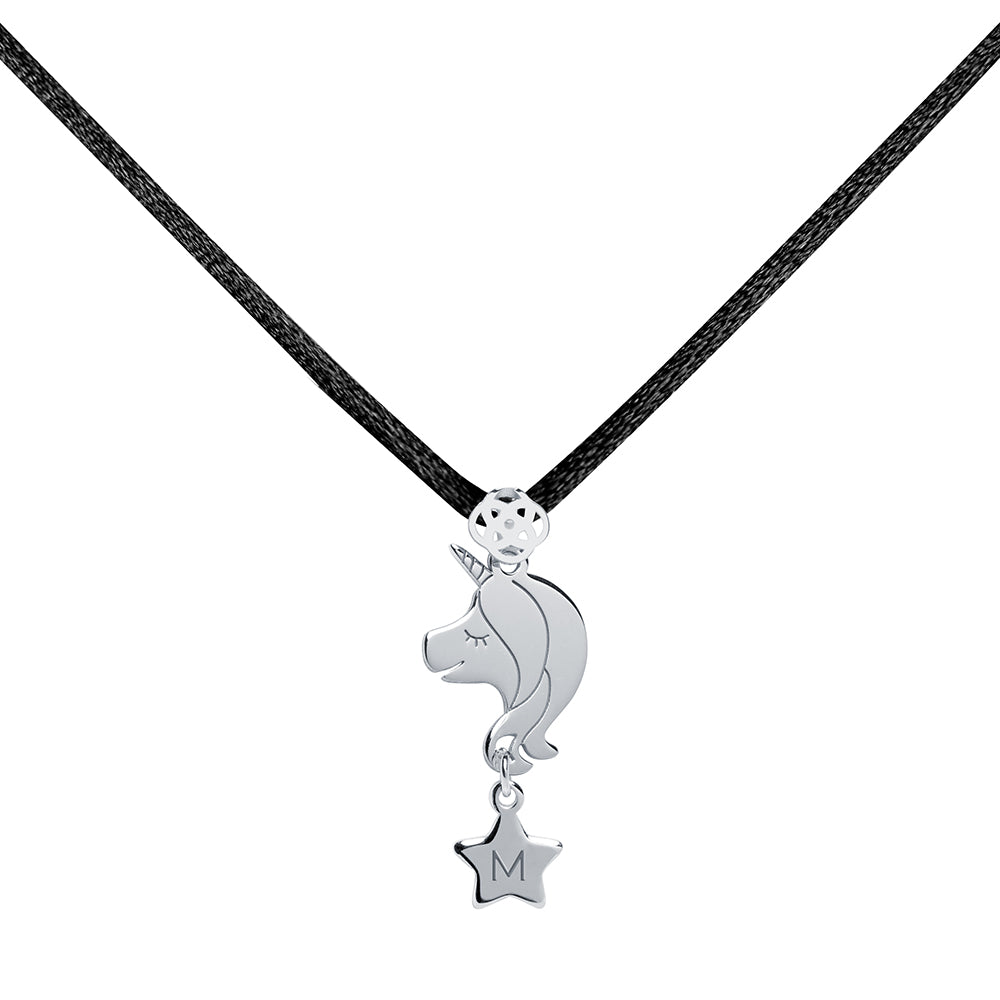 Collar con Inicial Kids Unicornio Cordón