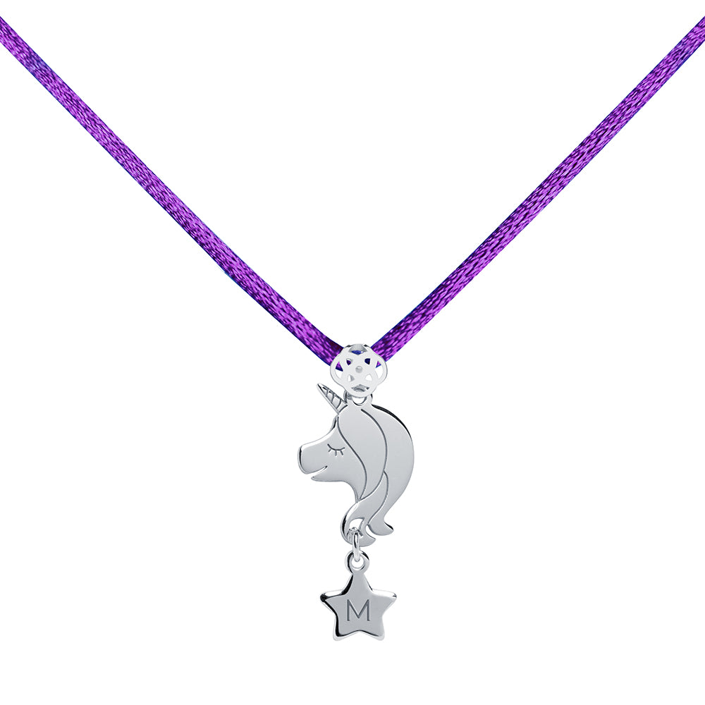 Collar con Inicial Kids Unicornio Cordón