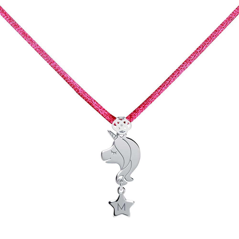 Collar con Inicial Kids Unicornio Cordón