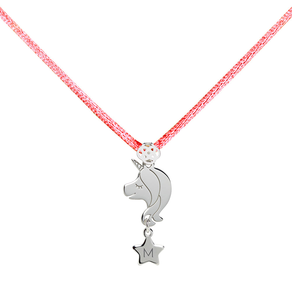 Collar con Inicial Kids Unicornio Cordón