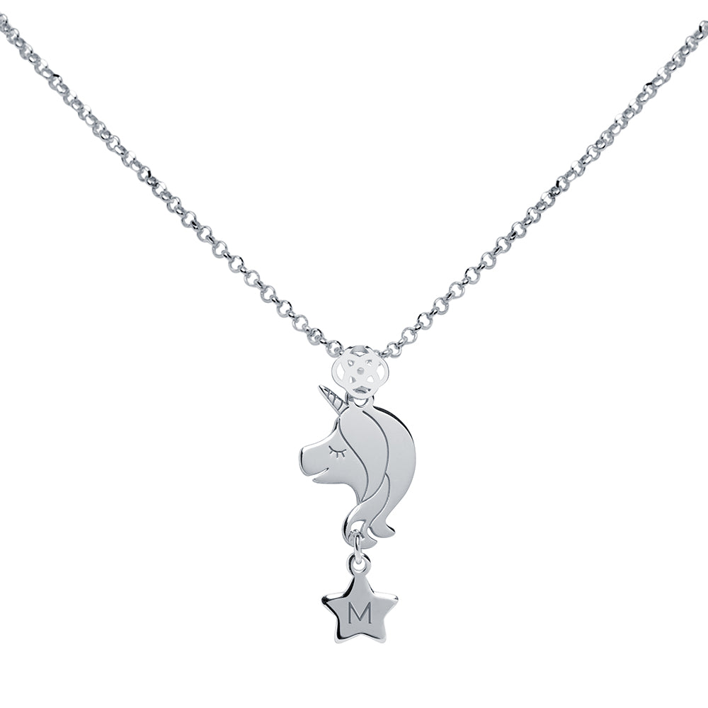 Collar con Inicial Kids Unicornio