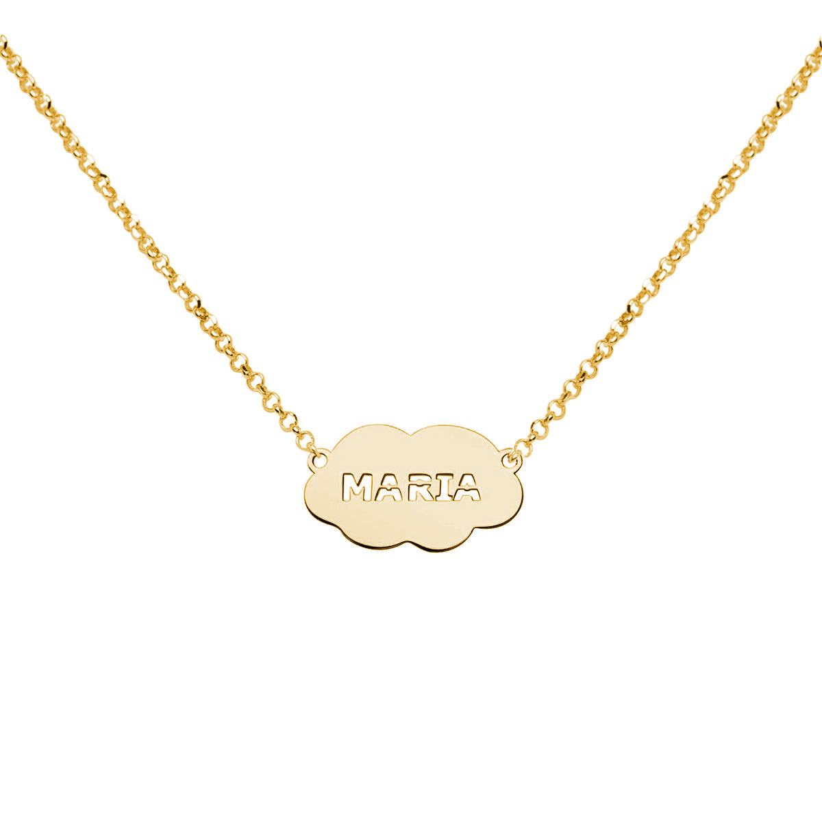 Collar Nube de Plata 925 con Nombre Grabado