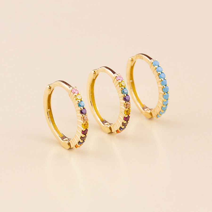Aretes de Oro 9K con Turquesas