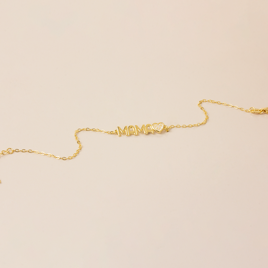Pulsera Mamá Corazón de Plata 925 con Circonitas