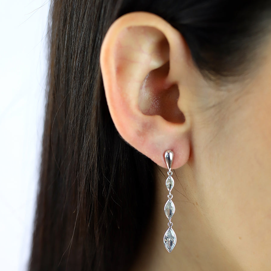 Pendientes Largos Lágrimas de Oro 9K