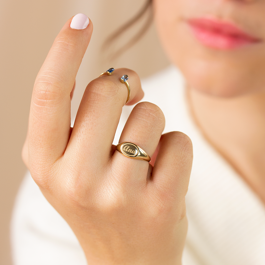 Anillo Sello Oval Name