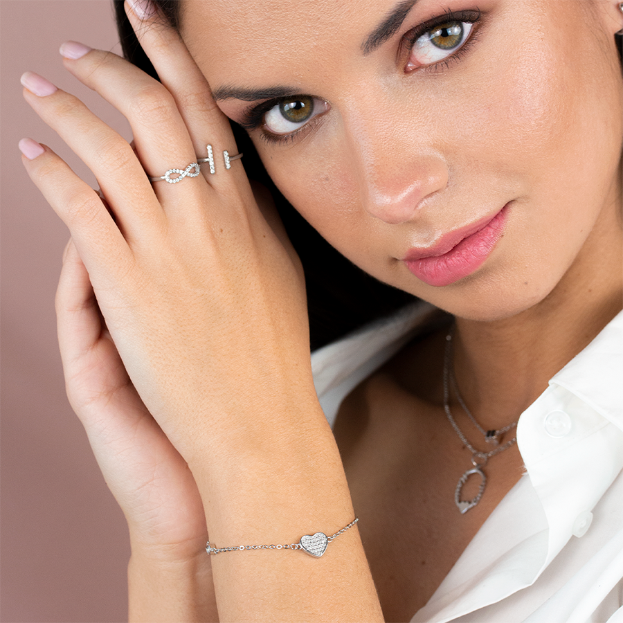 Pulsera Corazón Con Circonitas