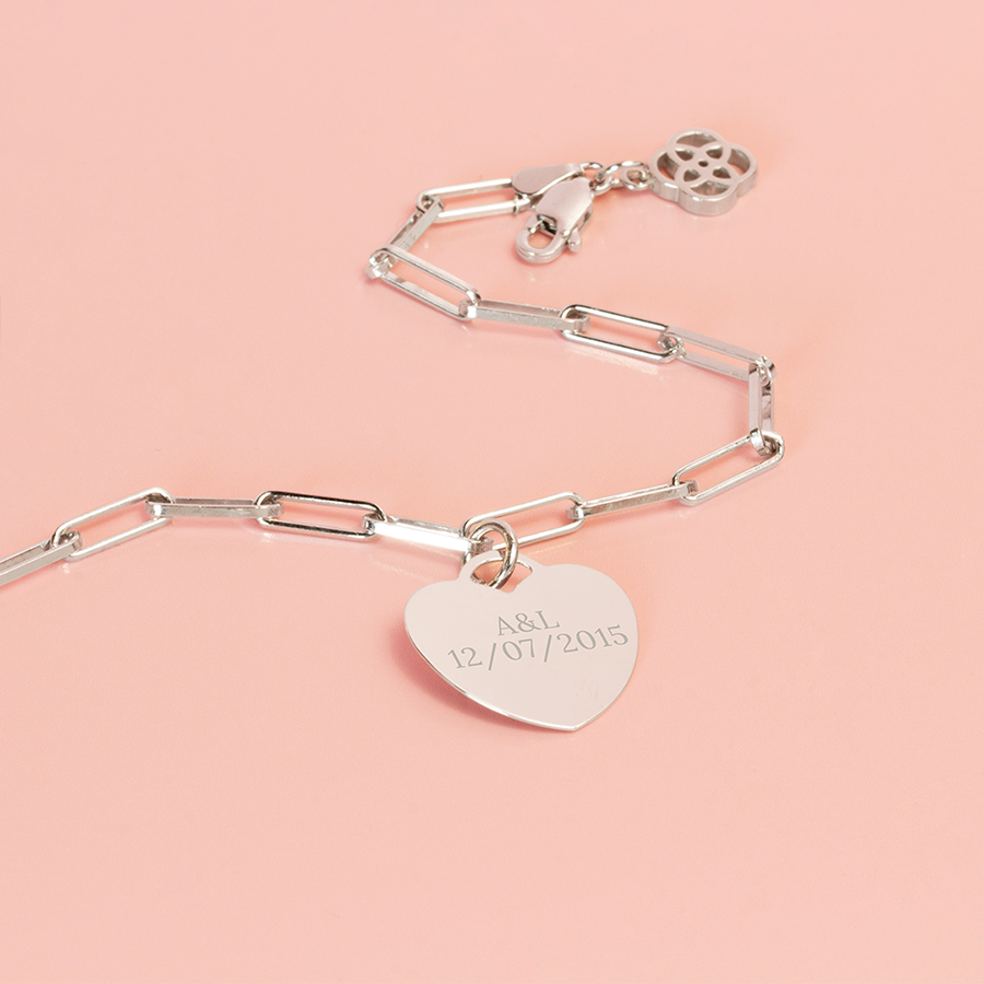 Pulsera Corazón de Plata 925 Personalizada