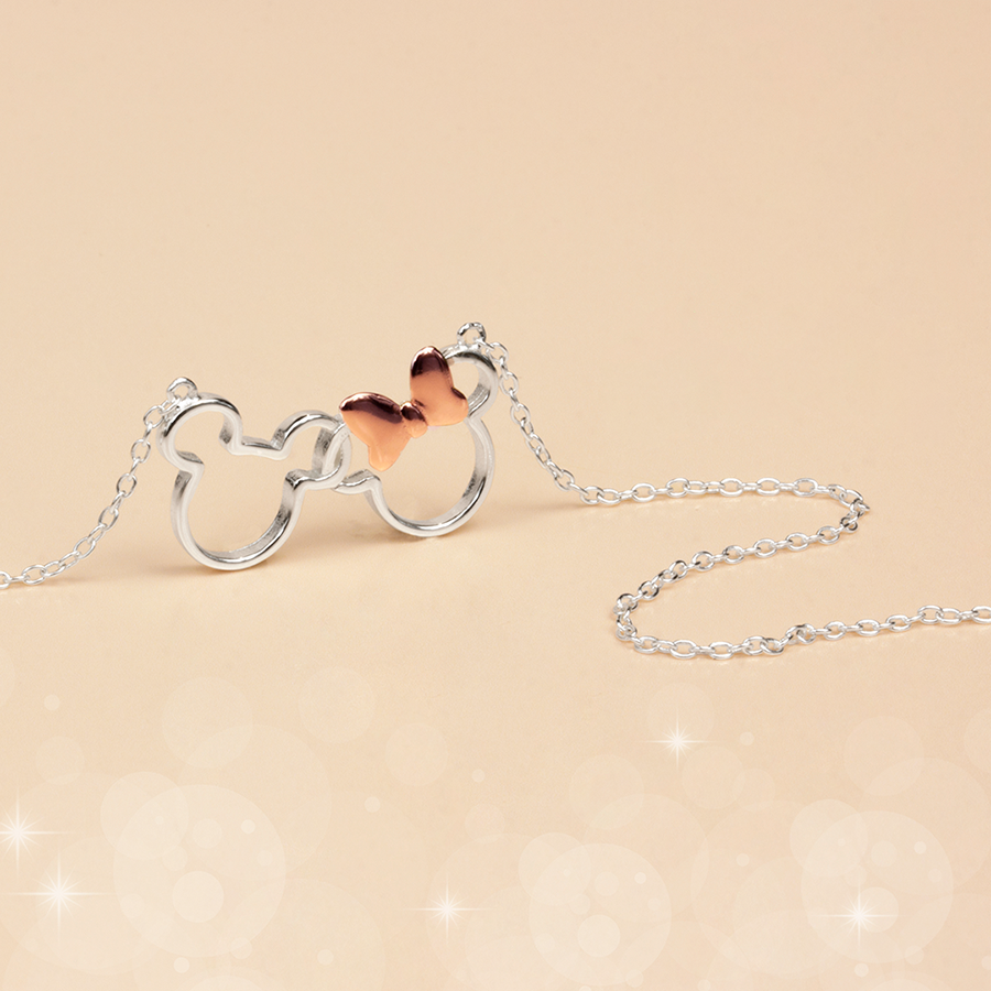 Collar Minnie y Mickey Disney de Plata 925