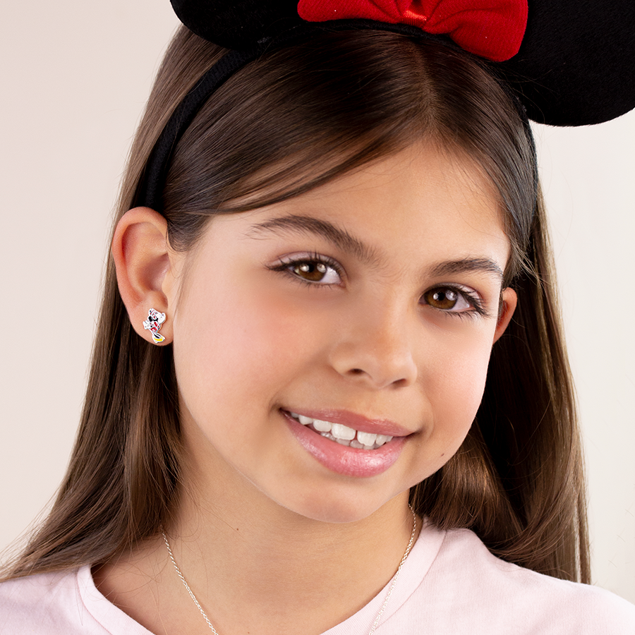 Set Pendientes Minnie y Mickey Kiss Disney Plata