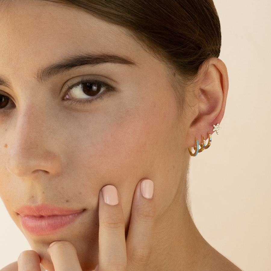 Piercing  Aro Liso Turquesas