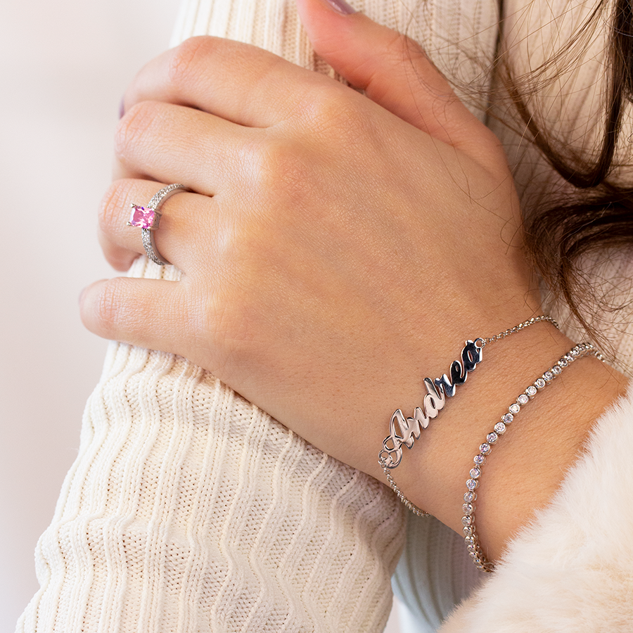 Pulsera con nombre clásico Rolo