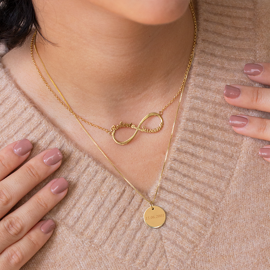 Collar Infinito de Oro 18K y Oro 9K Personalizado