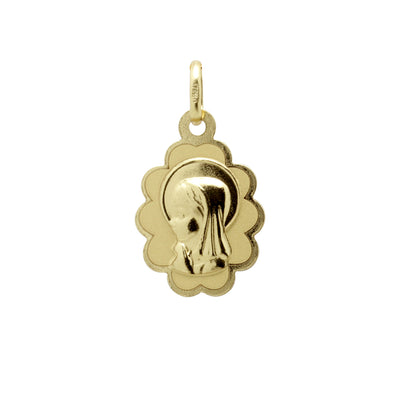 Colgante Virgen Niña Ovalada de Oro 18K Personalizado