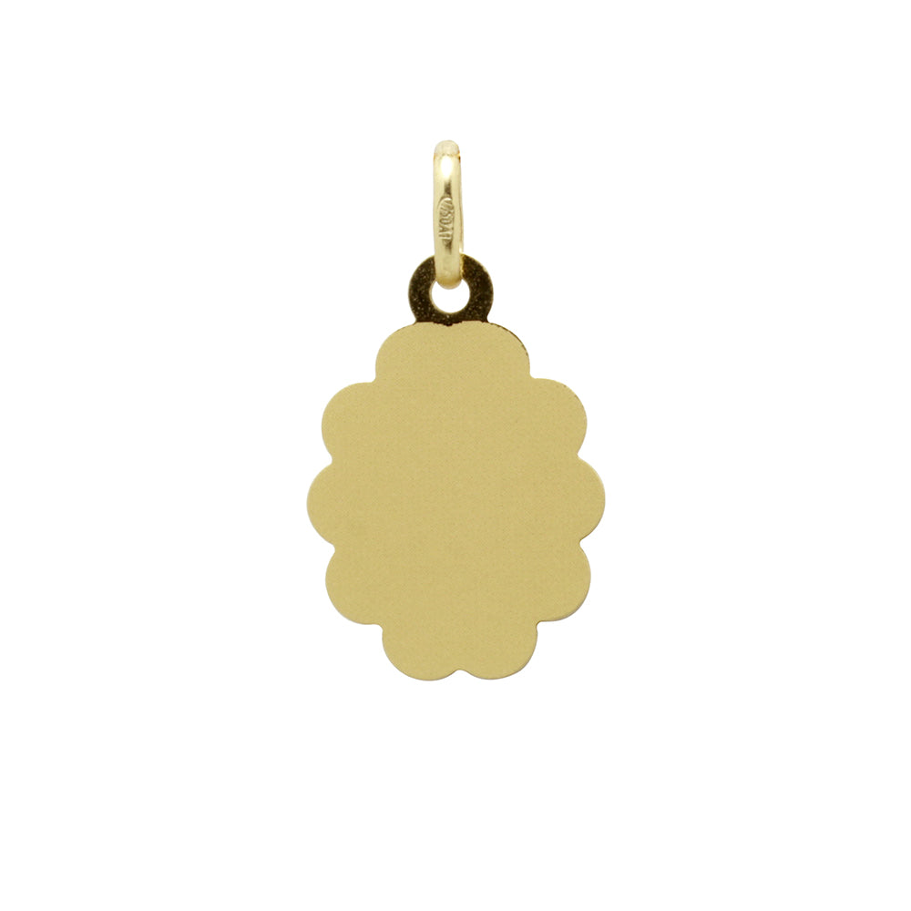 Medalla Virgen Niña bautizo oro 18K ovalada personalizable - Customima