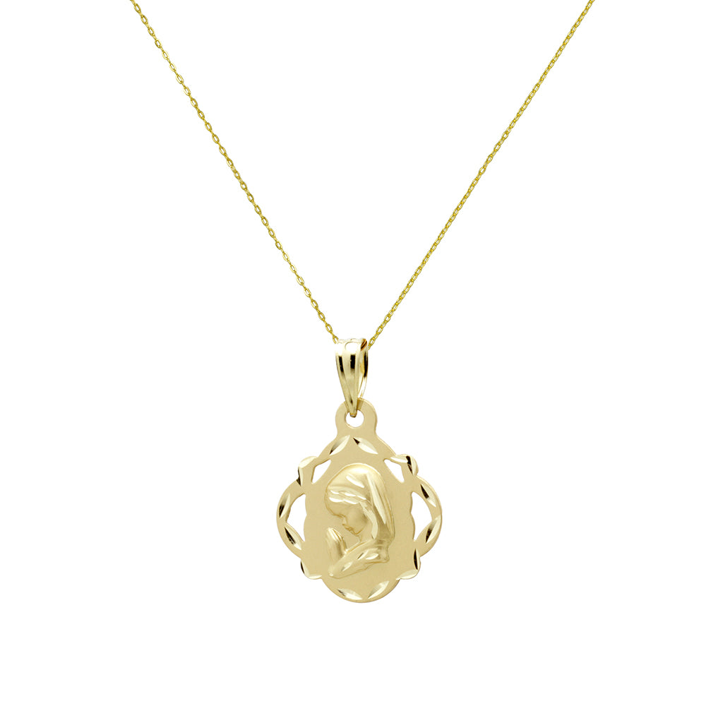 Collar Virgen Niña de Oro 18K Personalizado