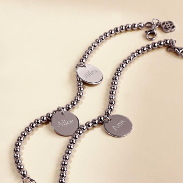 Pulsera Moon Bolas de Plata 925 Personalizada