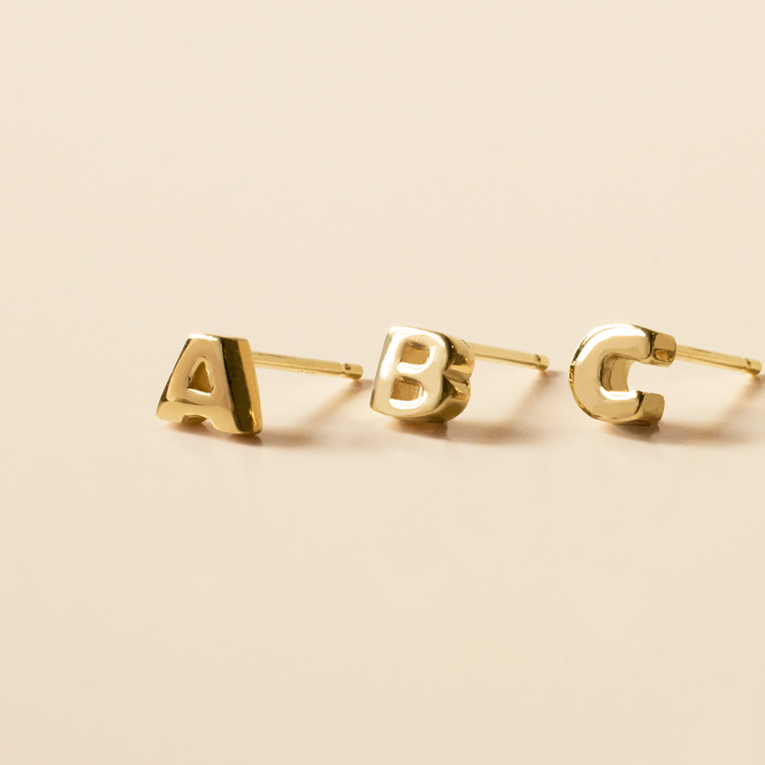 Pendientes de Plata 925 con Inicial Grabada
