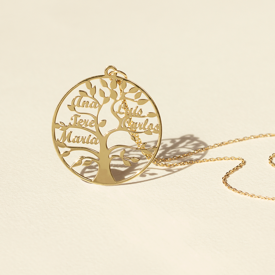 Collar Árbol de Vida de Oro 18K Personalizado