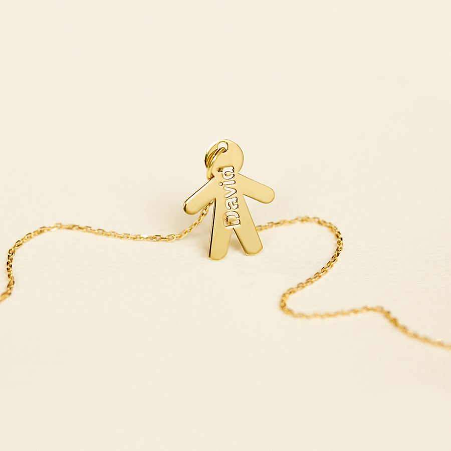 Collar Calado de Oro 18K para Mujer con Nombre Grabado