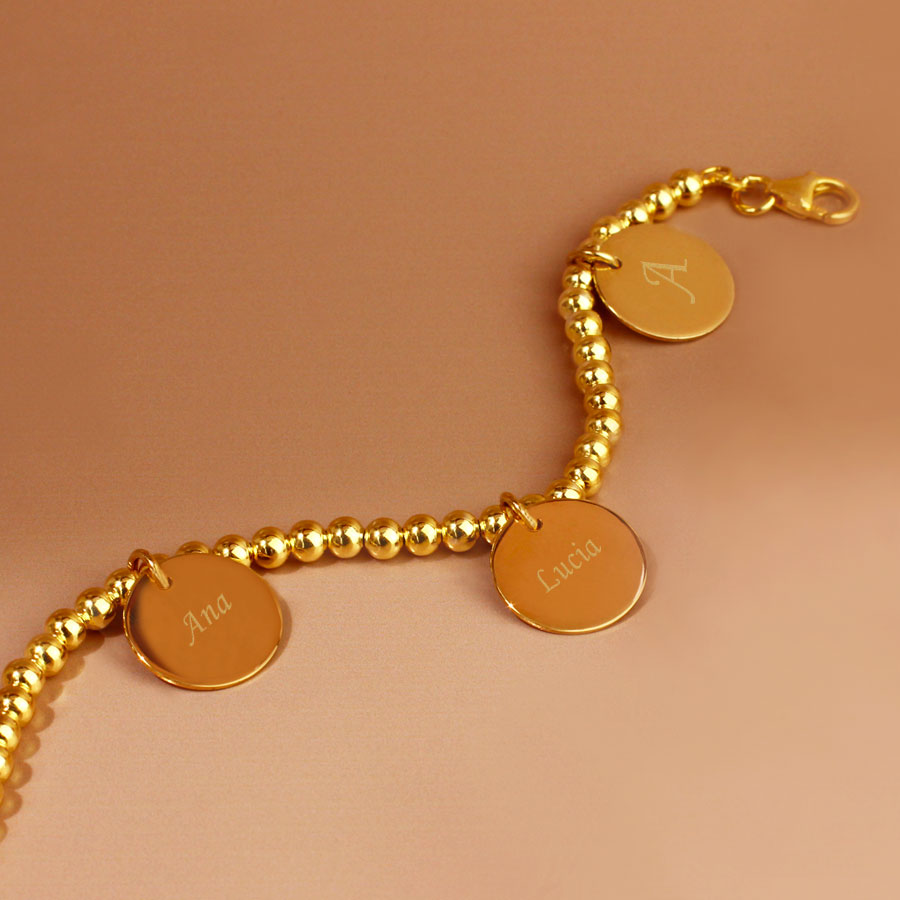 Pulsera Moon Bolas de Plata 925 Personalizada