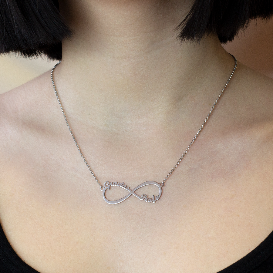 Collar Infinito Doble de Oro 18K Personalizado