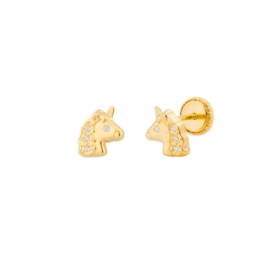 Pendientes Bebés Unicornio Oro 18k