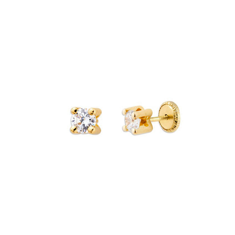 Pendientes Bebés 4 grapas 4mm Oro 18k