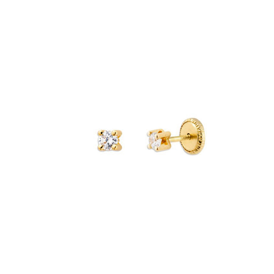 Pendientes Bebés 4 grapas 2mm Oro 18k