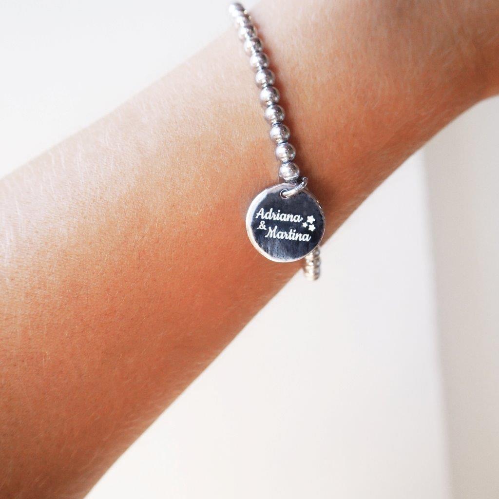 Pulsera Moon Disco XXL de Plata 925 Personalizada