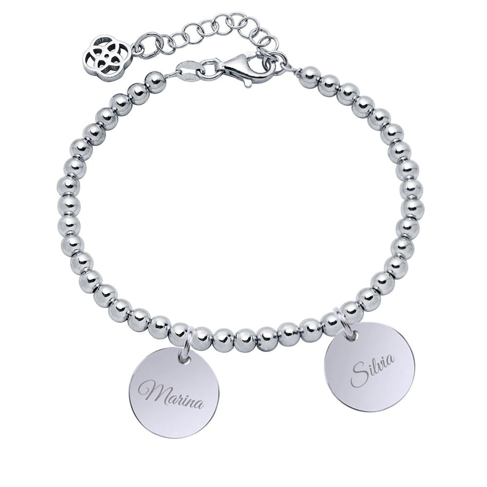 Pulsera Moon Bolas de Plata 925 Personalizada
