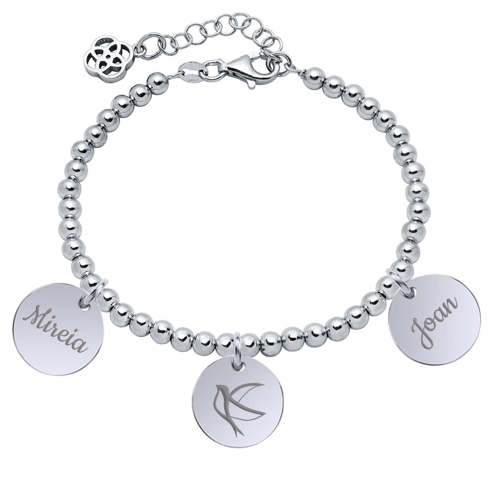 Pulsera Moon Bolas de Plata 925 Personalizada