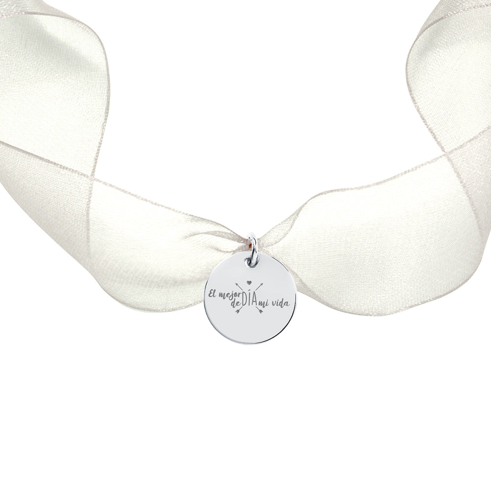 Medalla Ramo Novia Organza Pequeña