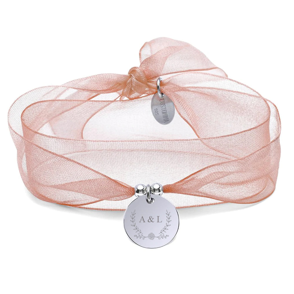 Pulsera Boda Organza de Plata 925 Personalizada