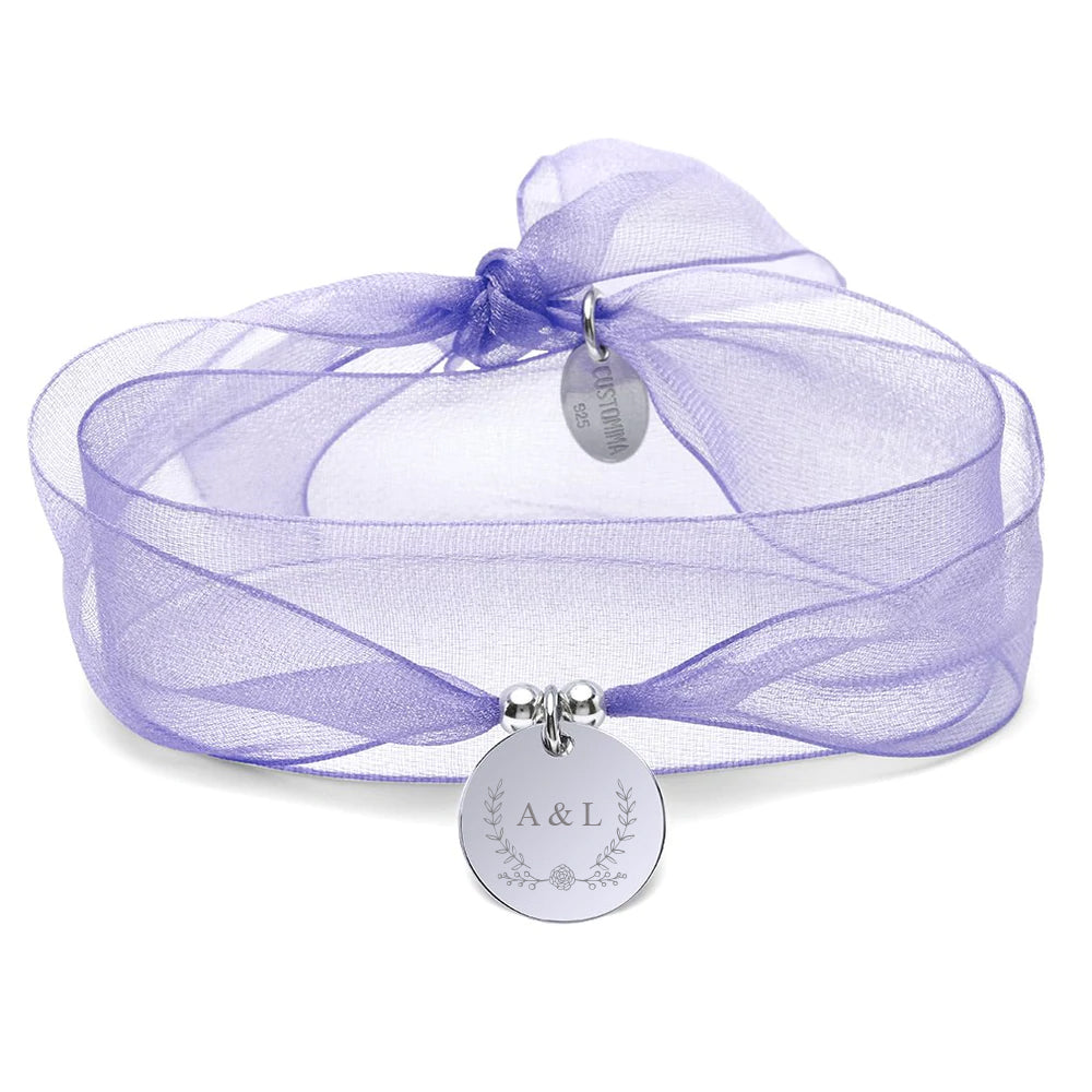 Pulsera Boda Organza de Plata 925 Personalizada