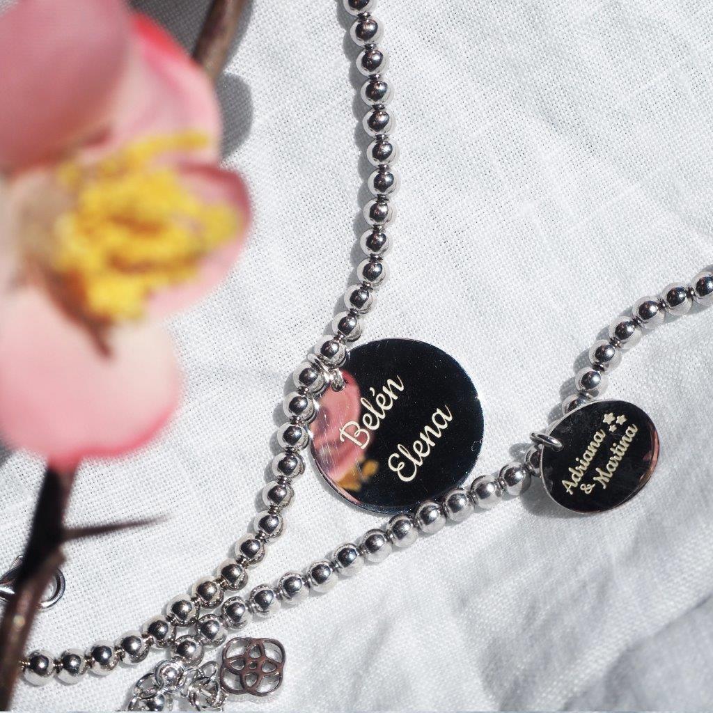 Pulsera Moon Disco XXL de Plata 925 Personalizada