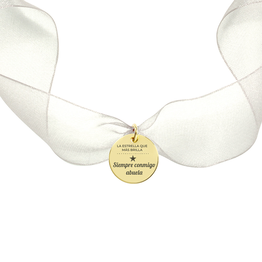 Medalla Ramo Novia Organza Pequeña