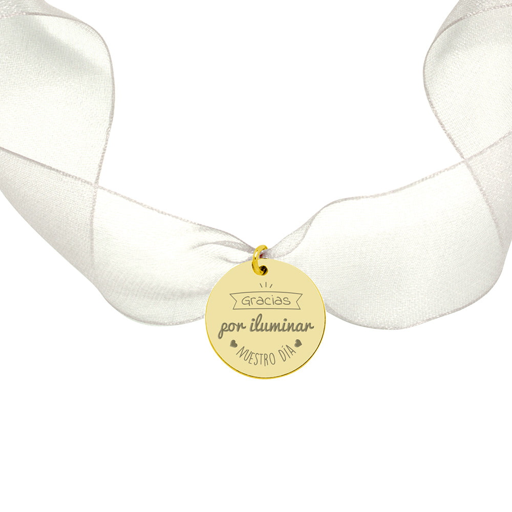 Medalla Ramo Novia Organza Mediana