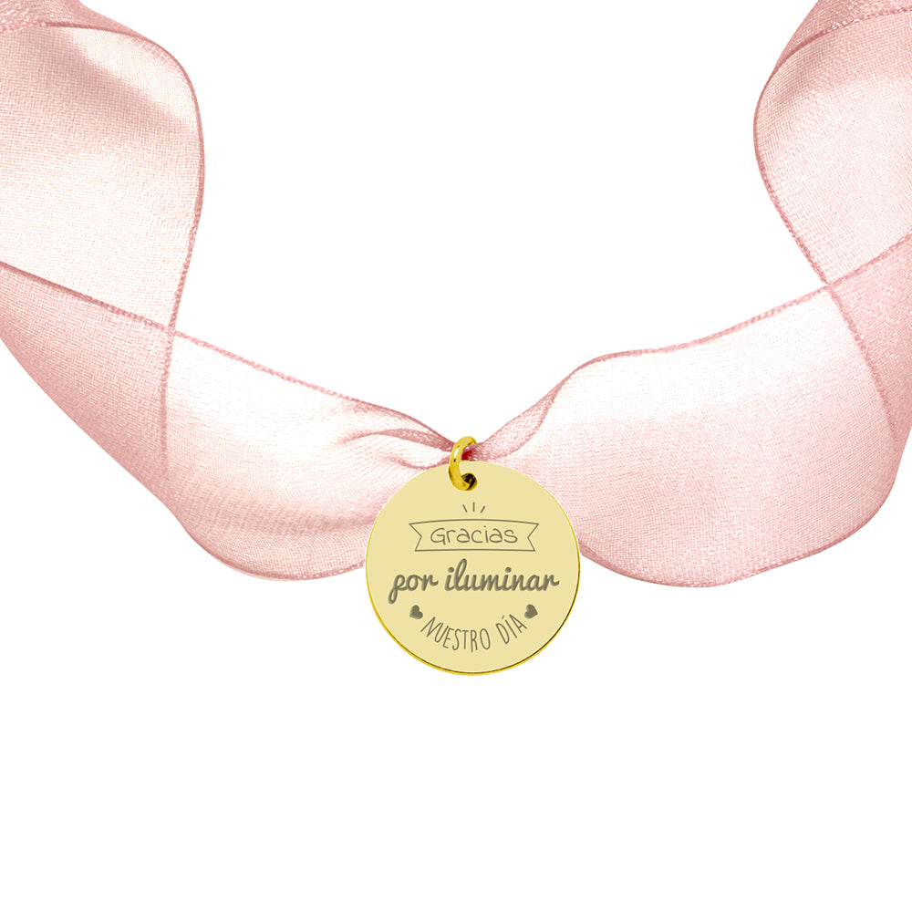 Medalla Ramo Novia Organza Mediana