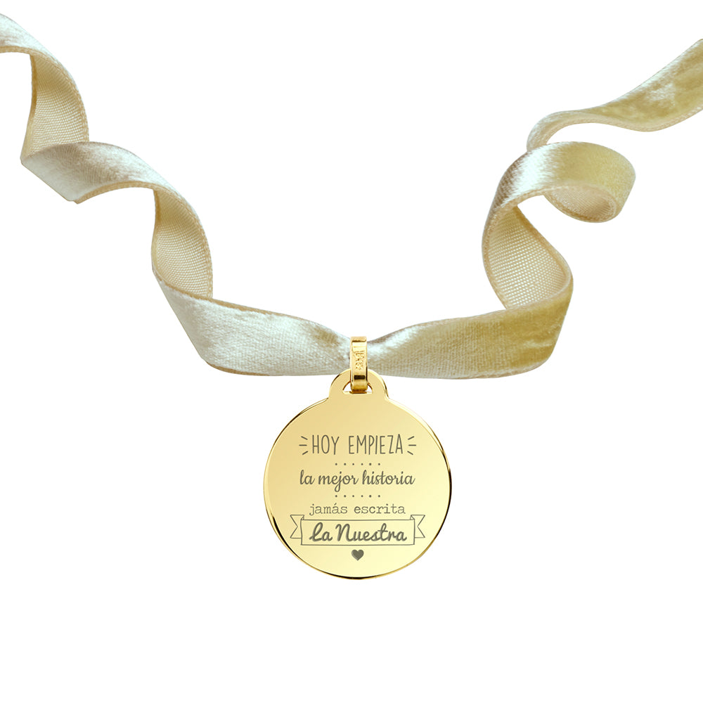 Medalla Ramo Novia Terciopelo Grande