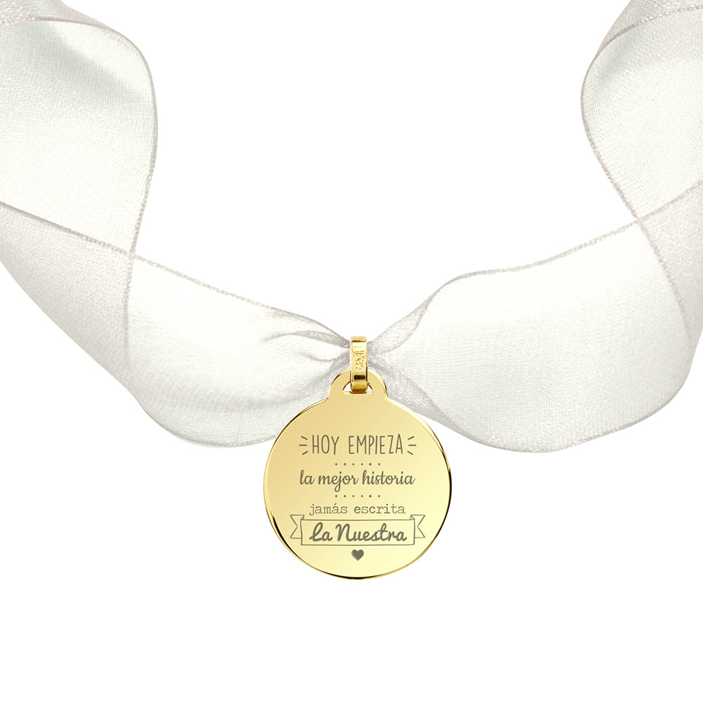 Medalla Ramo Novia Organza Grande