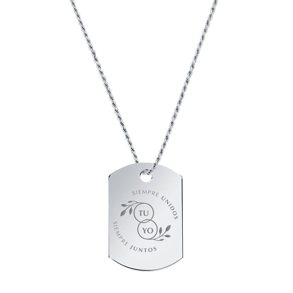 Collar Militar de Plata 925 para Hombre Personalizado