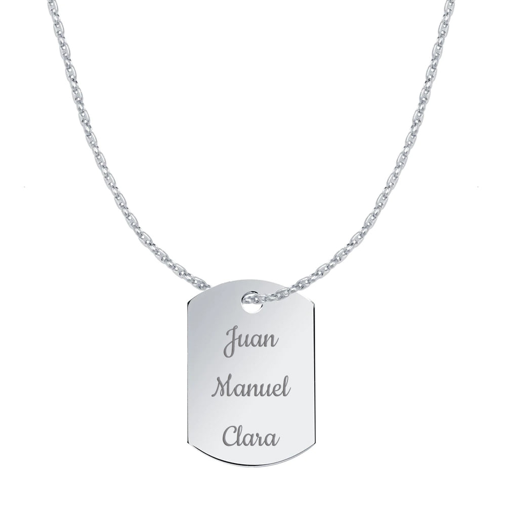 Collar Militar de Plata 925 para Hombre Personalizado