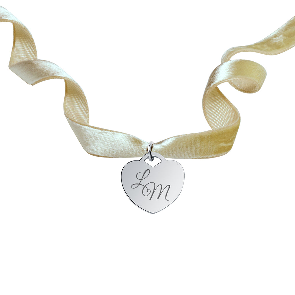Medalla para el Ramo de Novia con Cinta de Terciopelo Lila de Plata 925