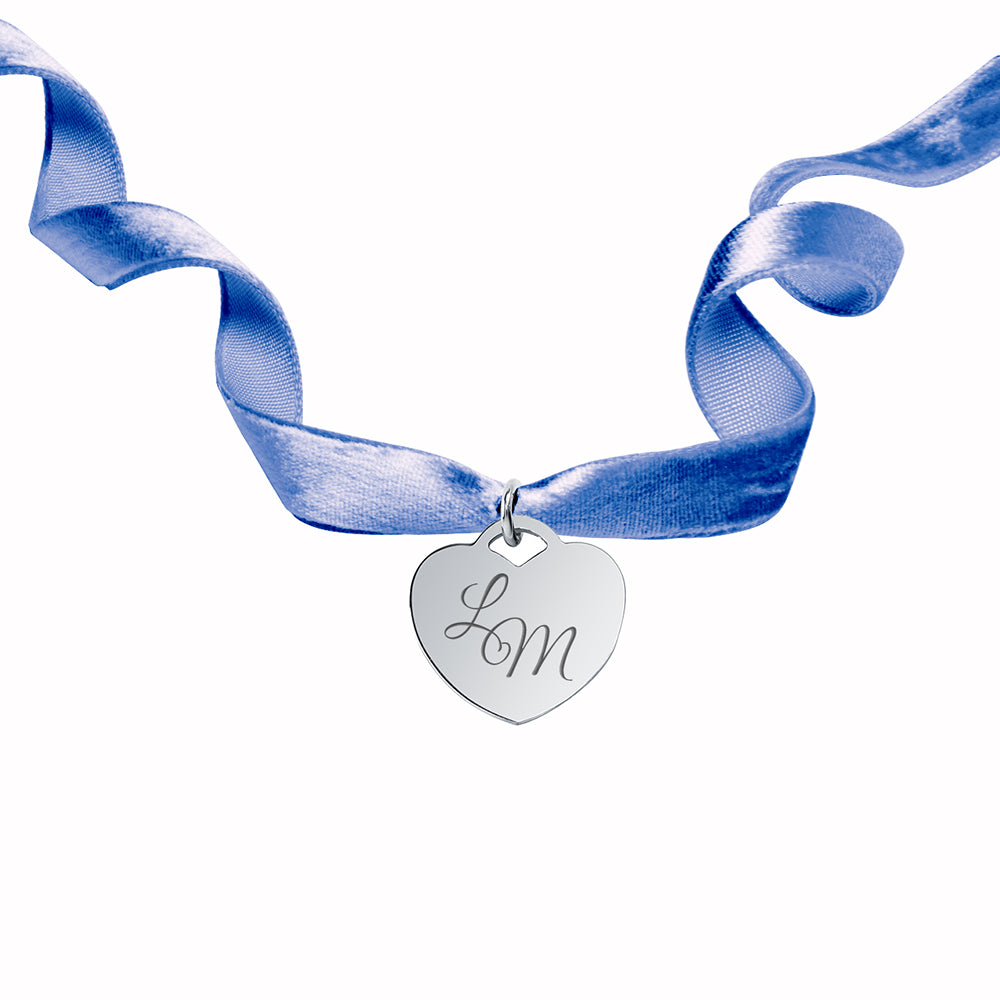 Medalla para el Ramo de Novia con Cinta de Terciopelo Lila de Plata 925