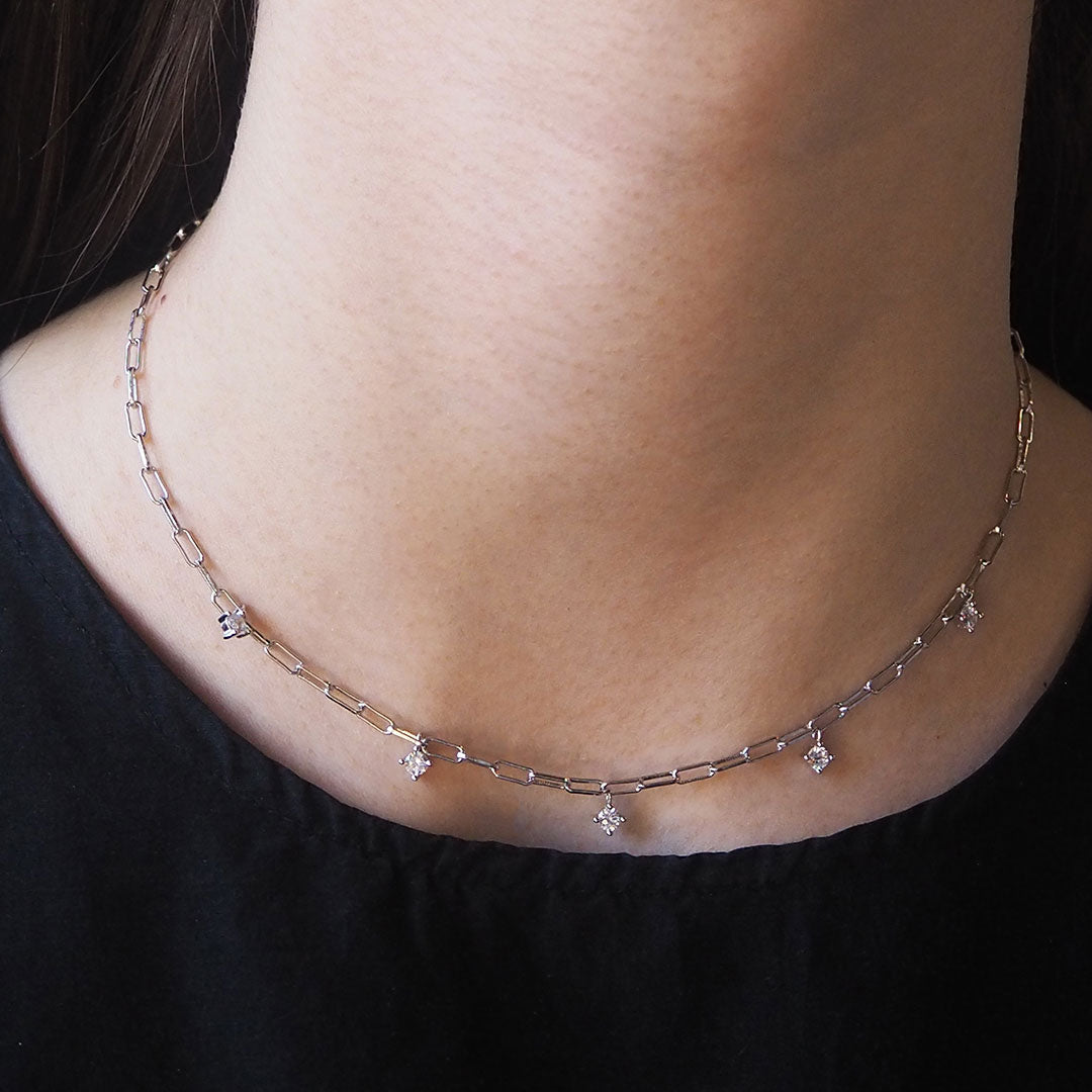 Collar Eslabón Cristal de Plata 925 Personalizado