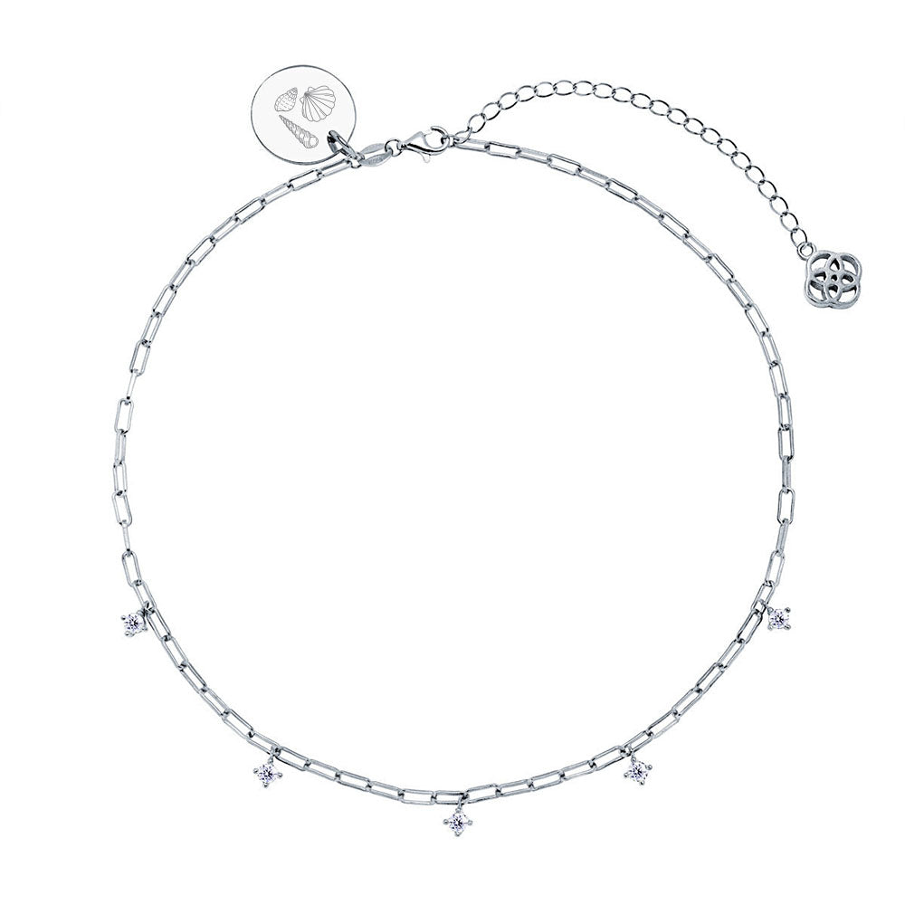 Collar Eslabón Cristal de Plata 925 Personalizado