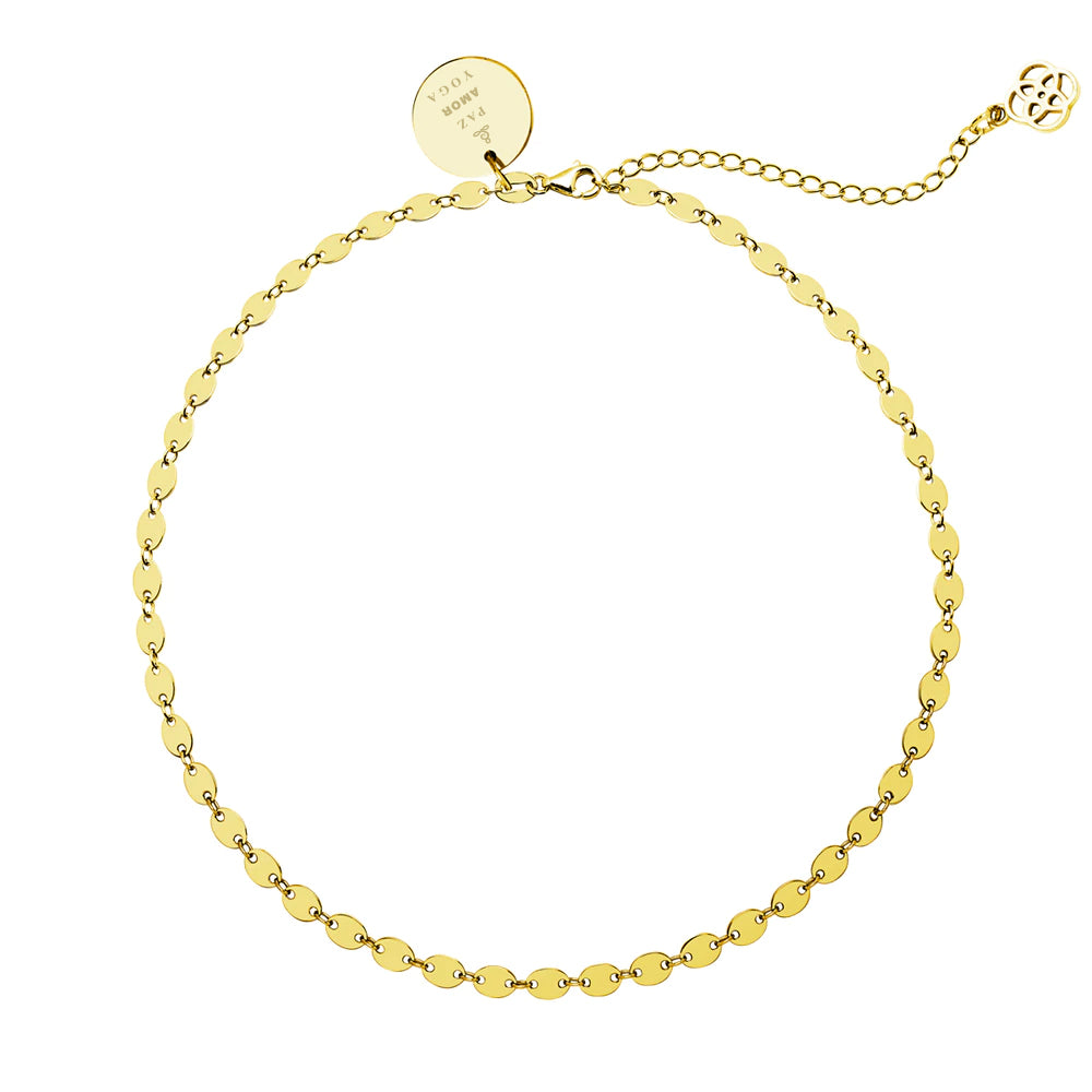 Collar Chocker Lentejuelas de Plata 925 Personalizado