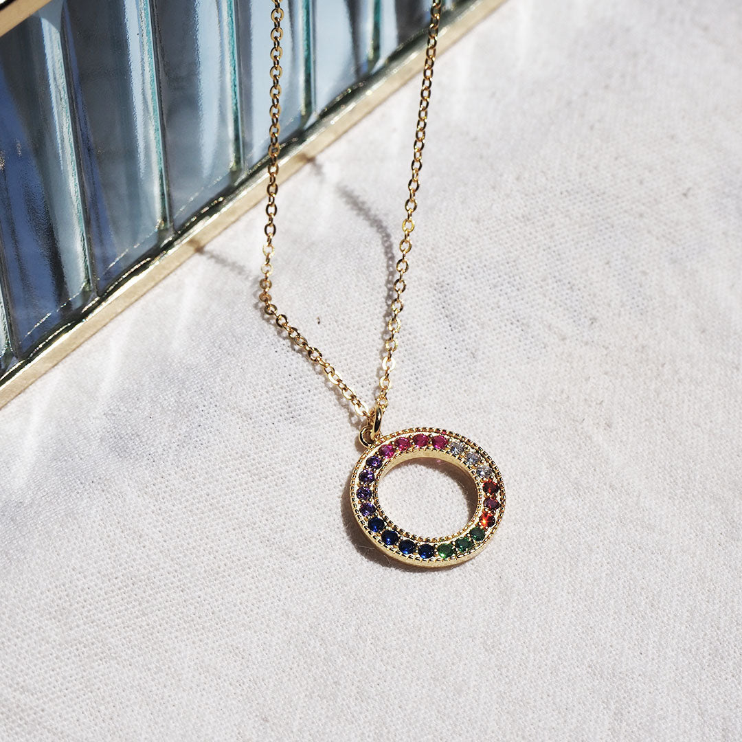Collar Rainbow Círculo de Plata 925